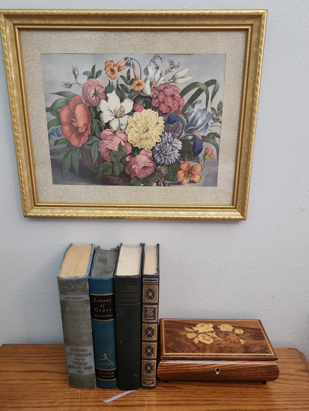 Reuge Swiss Music Box Jewelry Box Wood Floral Inlay Made In Italy Lara's Theme